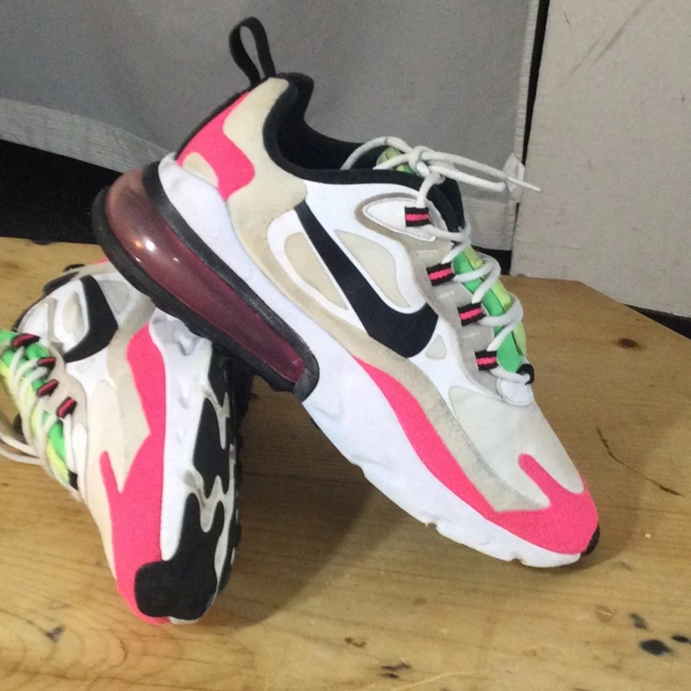 Kids Neon Green and Hot Pink Athletic Sneakers